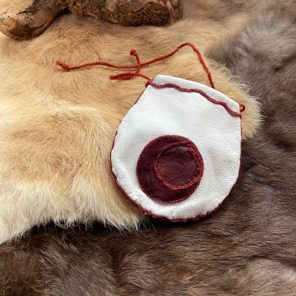 Little bag, Blood moon leather witches pouch handcrafted